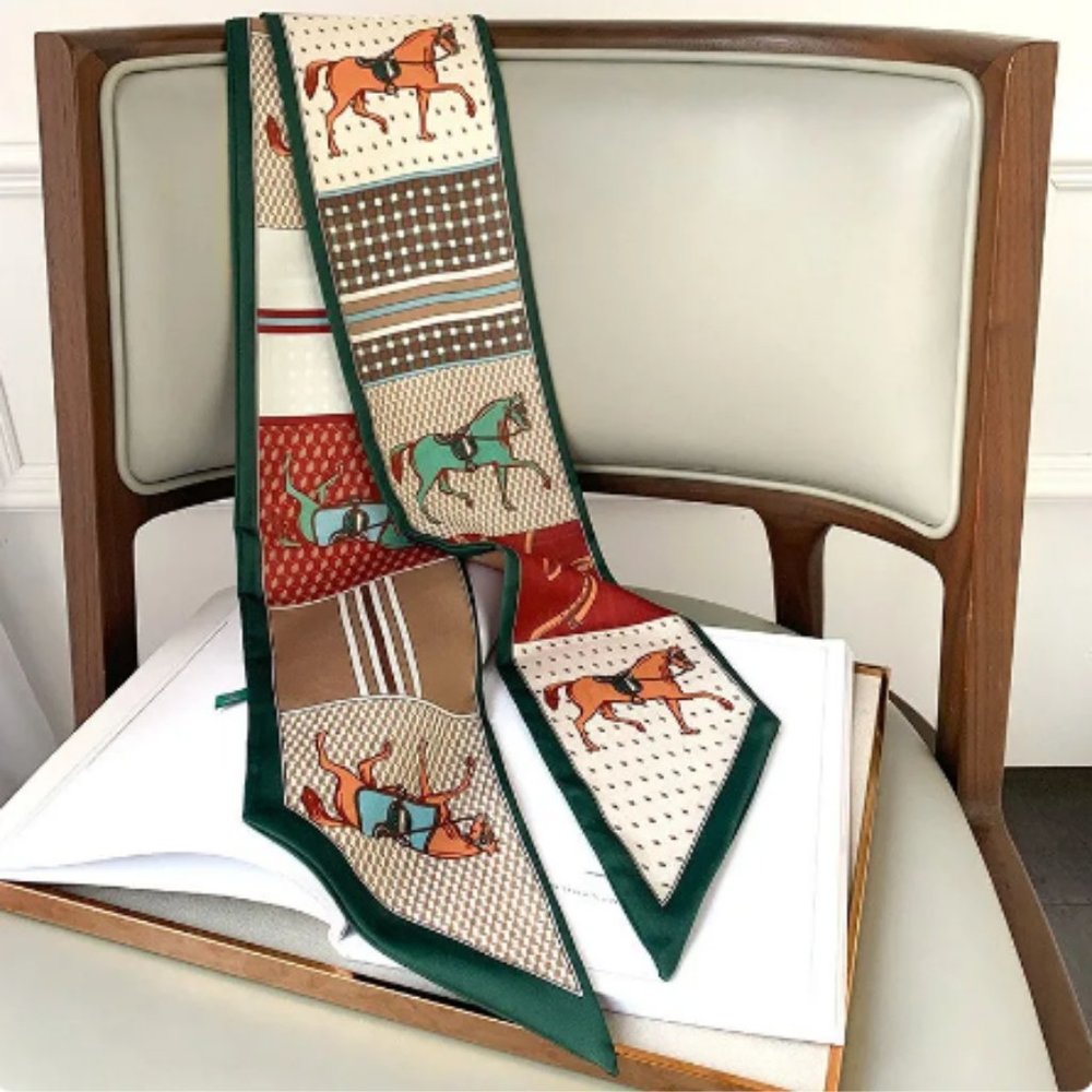 🍏50% OFF/3+...Horse Pattern Scarf (Green)